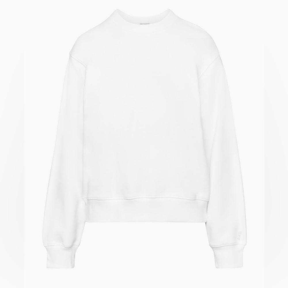 white tna aritzia perfect fit crewneck sweater - women’s small
